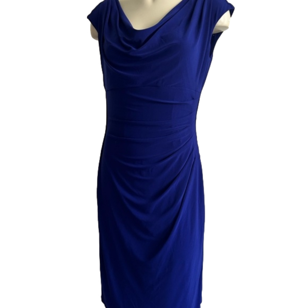 Lauren BY RALPH Lauren ruched sapphire color dress SZ 8 NWT $130
